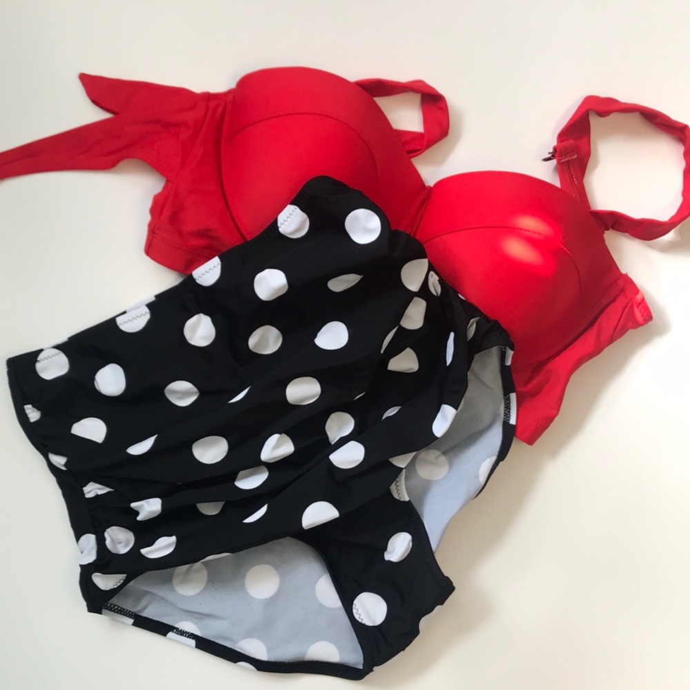 New High Waist Vintage Style Two Piece